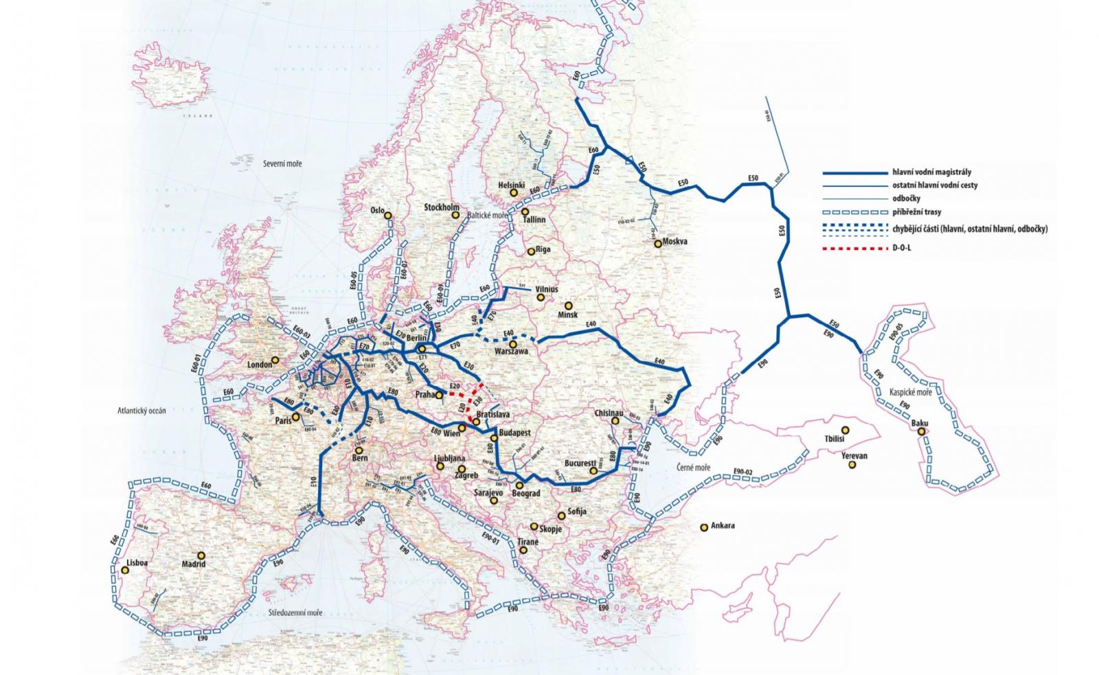 Карта водных путей Восточной Европы